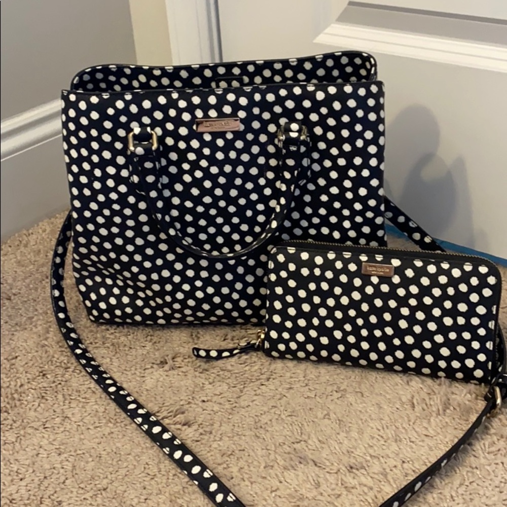 Polka dot Kate spade with matching wallet!